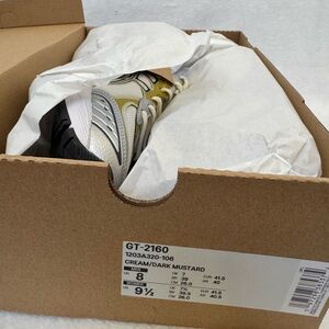 Asics GT-2160 1203A320-106-US Mens 8/Women 9 1/2 Cream/Mustard Running Shoes